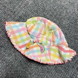 Gymboree plaid baby girl’s summer wide brim sun hat
